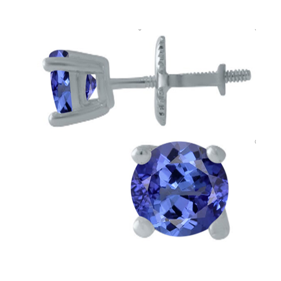 Серебряные серьги с танзанитом nano 0.725ct