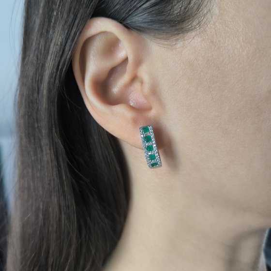 Серебряные серьги с агатом 1.31ct