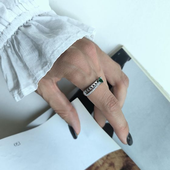 Серебряное кольцо с изумрудом nano 0.518ct