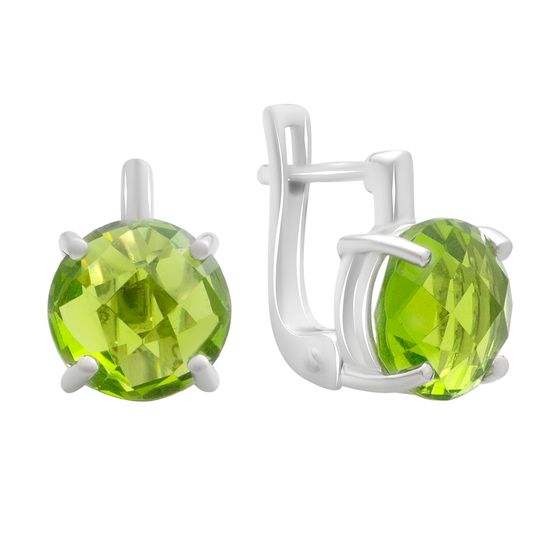 Серебряные серьги с хризолітом 5.214ct