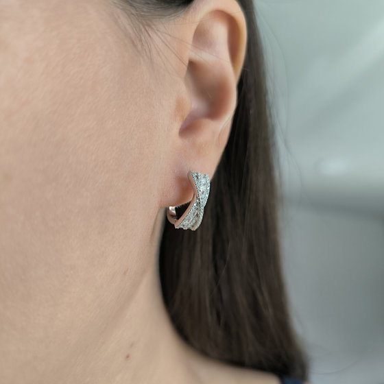 Серебряные серьги с фианитами