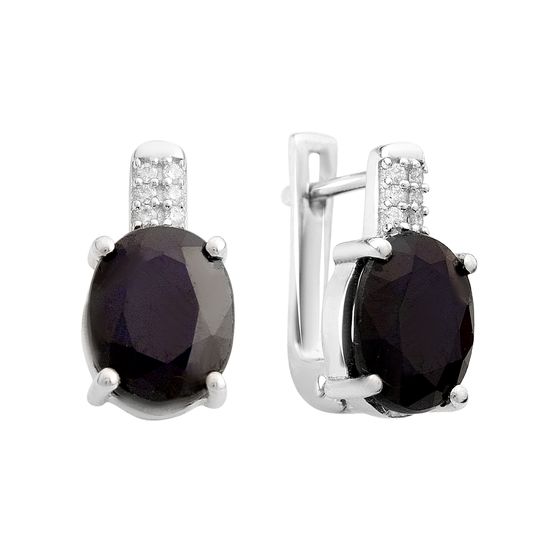 Серебряные серьги с сапфиром