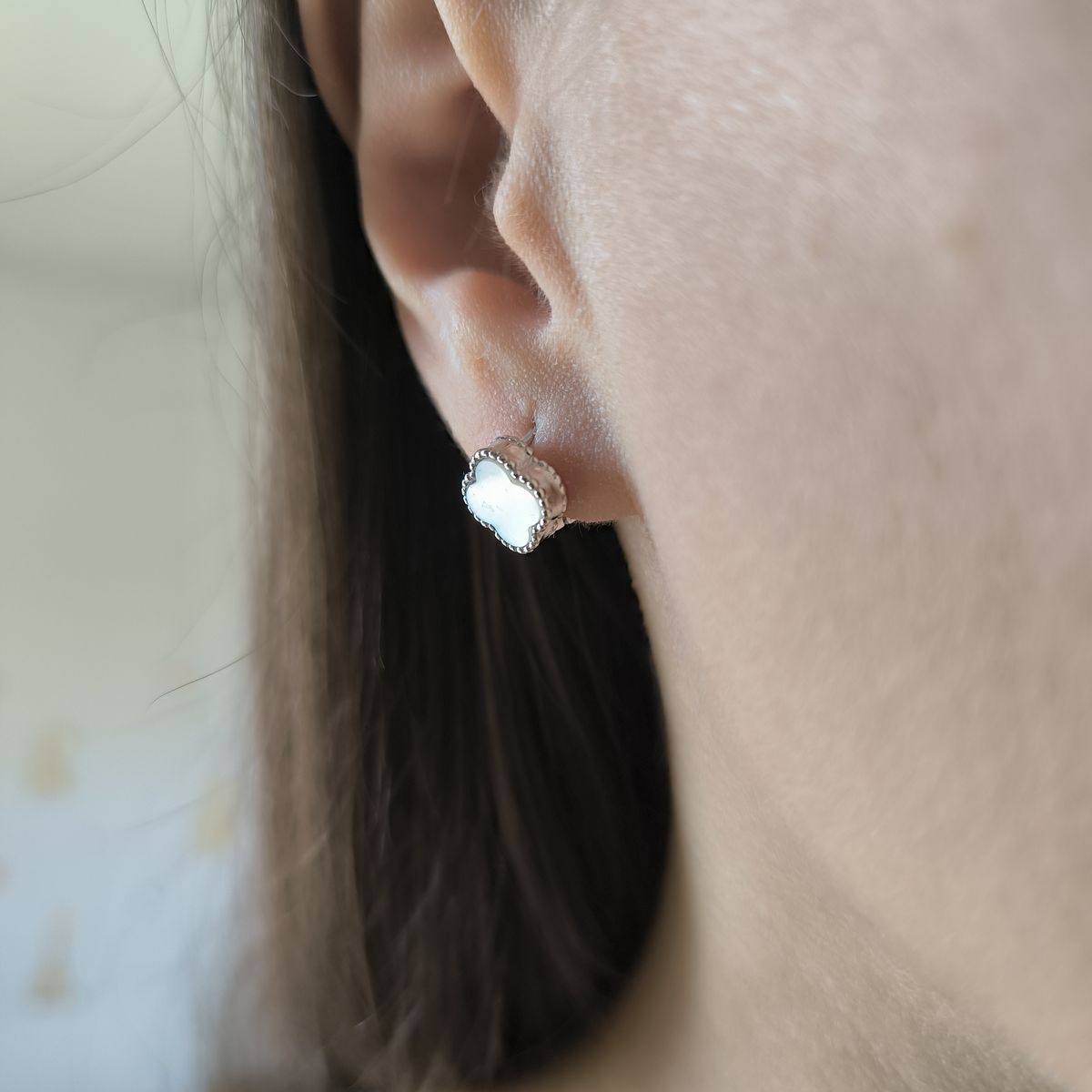 Серебряные серьги с перламутром