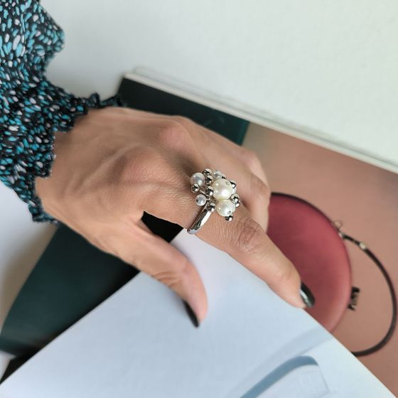 Серебряное кольцо с жемчугом