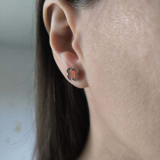 Серебряные серьги с агатом