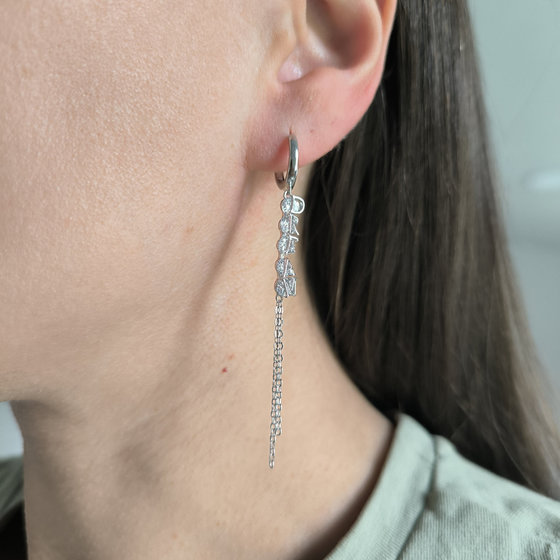 Серебряные серьги с фианитами