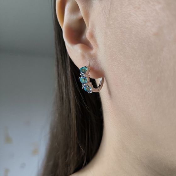Серебряные серьги с мистик топазом 2.367ct