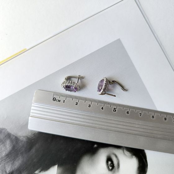 Серебряные серьги с аметистом