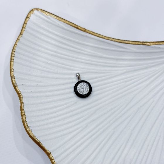 Серебряная подвеска с керамикой, фианитами Серебряная подвеска с керамикой, фианитами