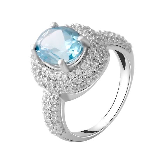 Серебряное кольцо с топазом 4.877ct
