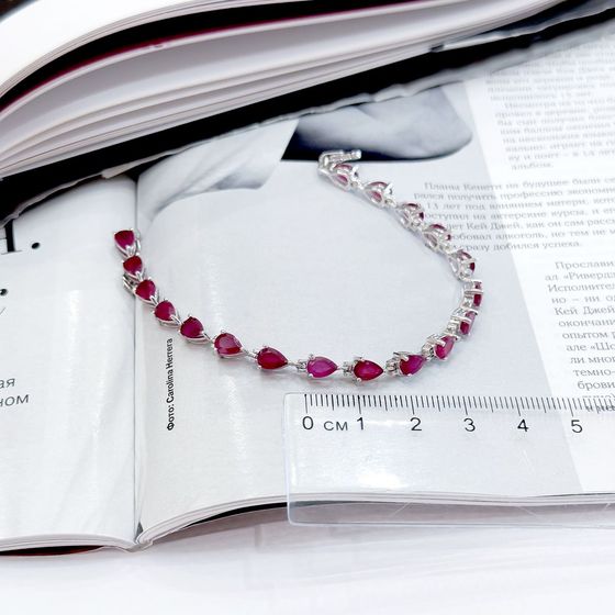 Серебряный браслет с рубином 10.543ct