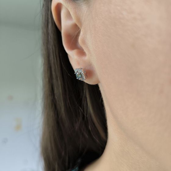 Серебряные серьги с мистик топазом 0.732ct