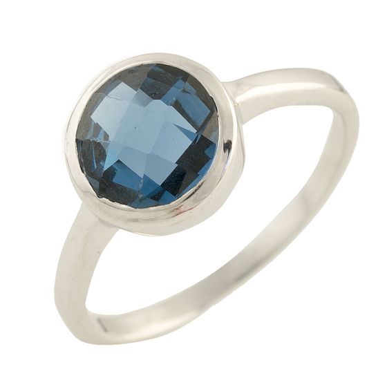 Серебряное кольцо с топазом Лондон Блю 0.633ct