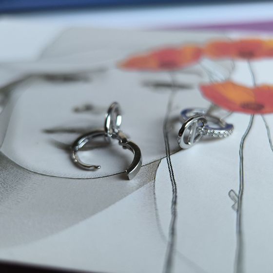 Серебряные серьги с фианитами