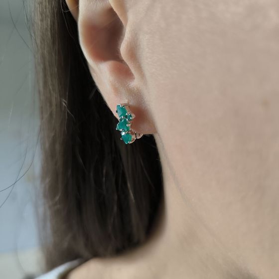 Серебряные серьги с агатом 1.295ct