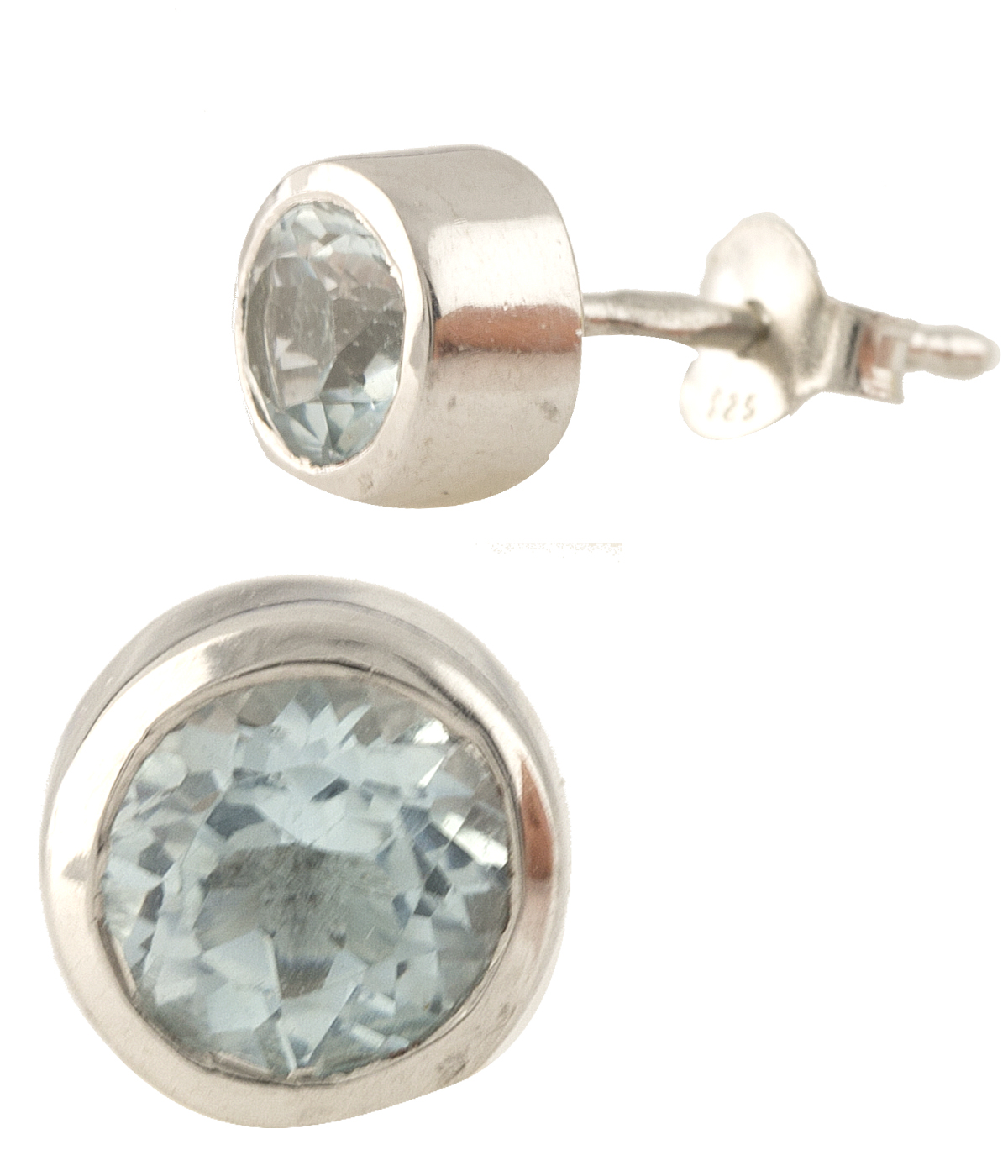 Серебряные серьги с топазом 1.233ct