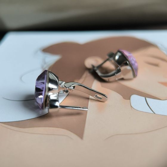 Серебряные серьги с фианитами