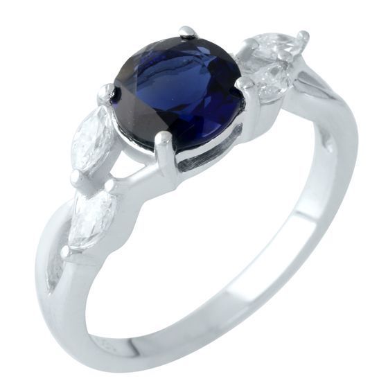 Серебряное кольцо с сапфиром nano 1.592ct