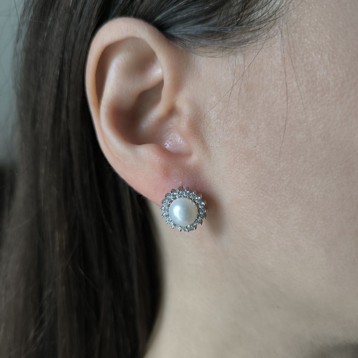 Серебряные серьги с жемчугом