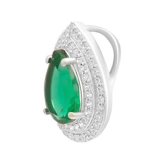 Серебряная подвеска с изумрудом nano 0.605ct