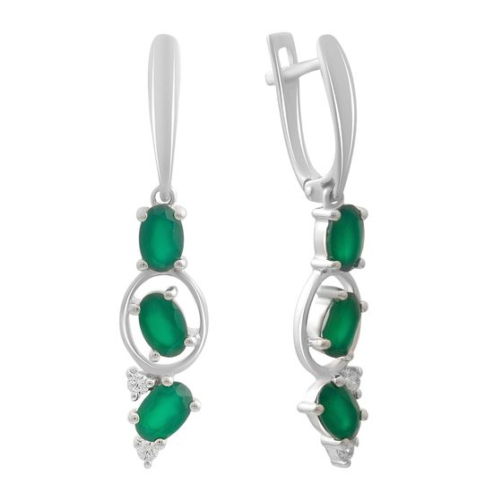 Серебряные серьги с агатом 2.76ct