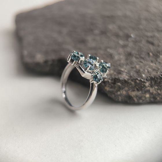 Серебряное кольцо с топазом Лондон Блю 1.728ct, топазом