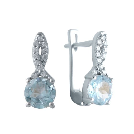 Серебряные серьги с топазом 2.209ct