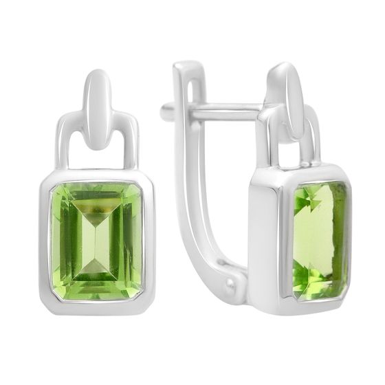 Серебряные серьги с хризолітом 2.721ct