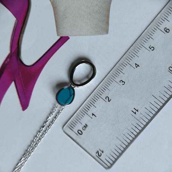 Серебряное колье с бирюзой