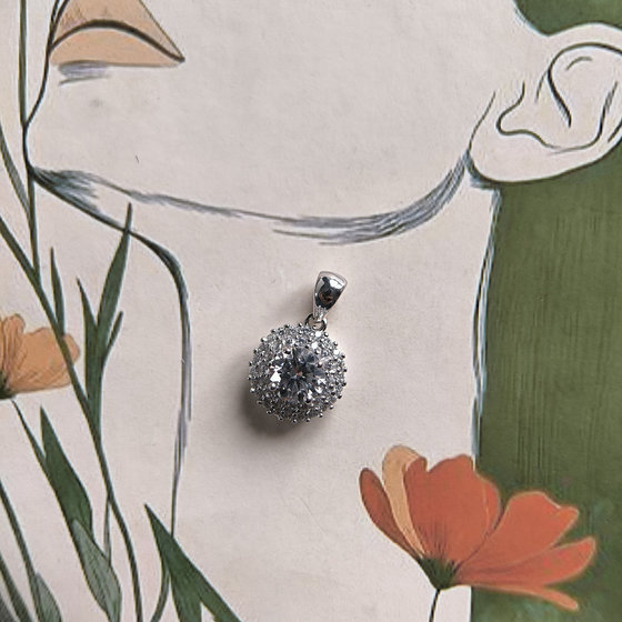 Серебряная подвеска с фианитами