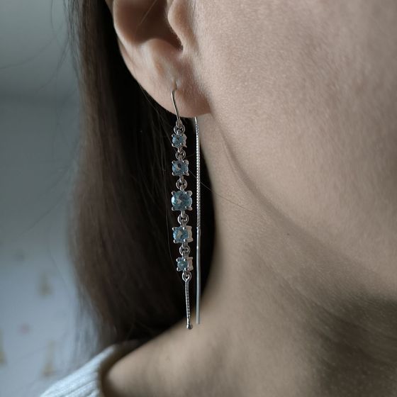 Серебряные серьги с топазом 3.109ct