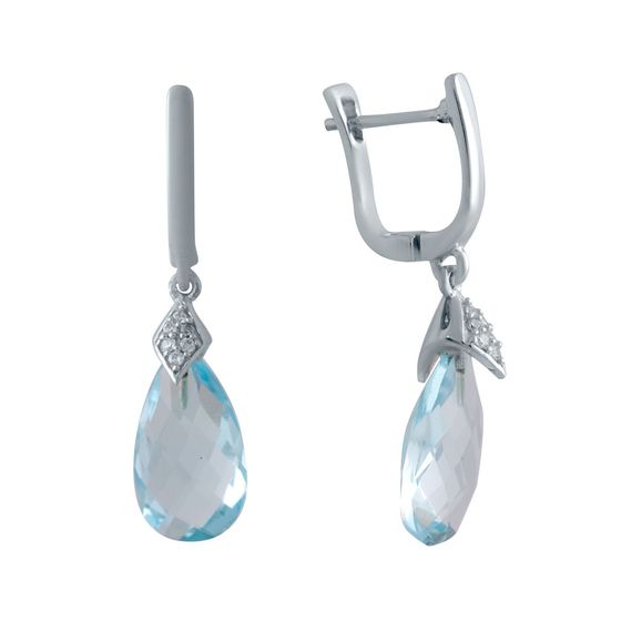 Серебряные серьги с топазом 11.376ct