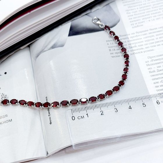 Серебряный браслет с гранатом 13.21ct