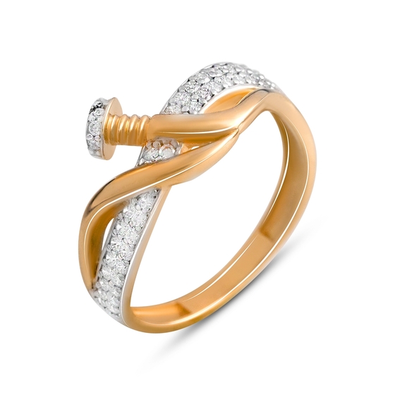 Золотое кольцо с фианитами 0.46ct