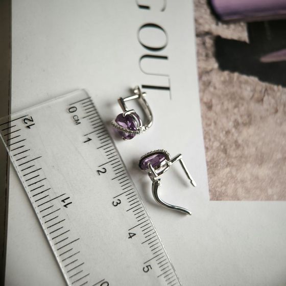 Серебряные серьги с александритом 4.881ct