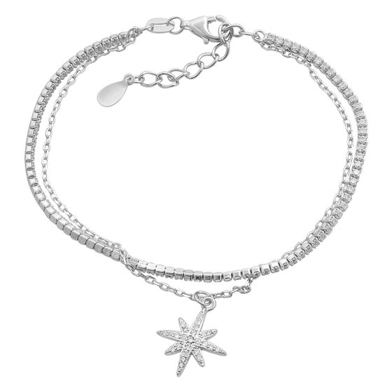 Серебряный браслет с фианитами