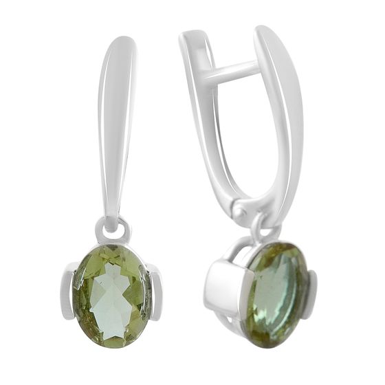 Серебряные серьги с султанитом 2.344ct