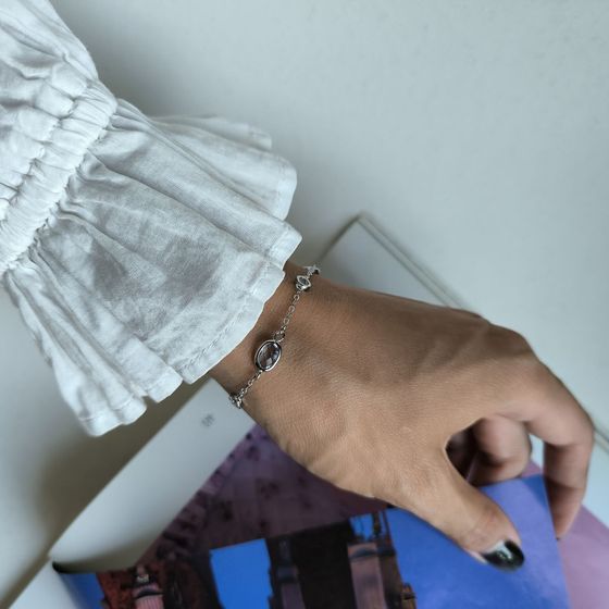 Серебряный браслет с фианитами