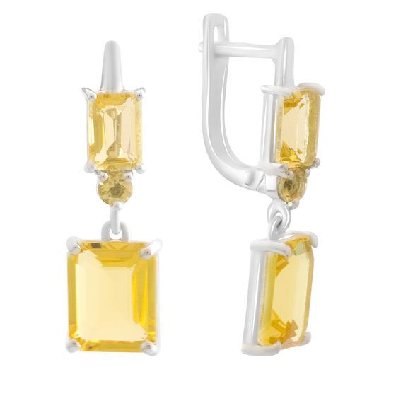 Серебряные серьги с цитрином nano 7.813ct