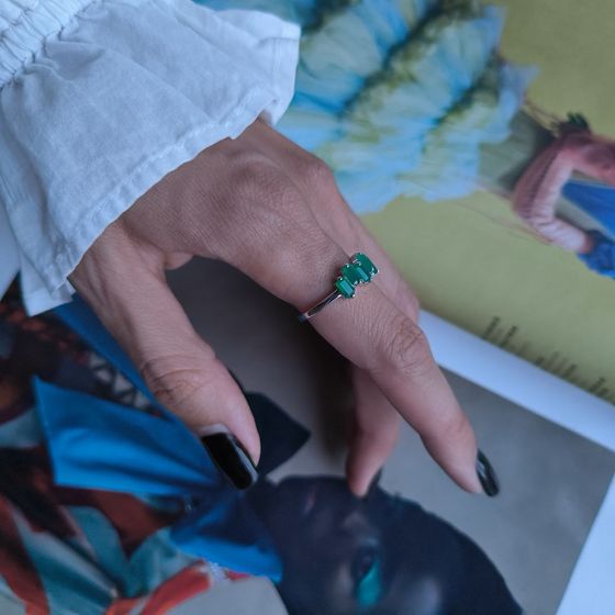 Серебряное кольцо с агатом 1.288ct