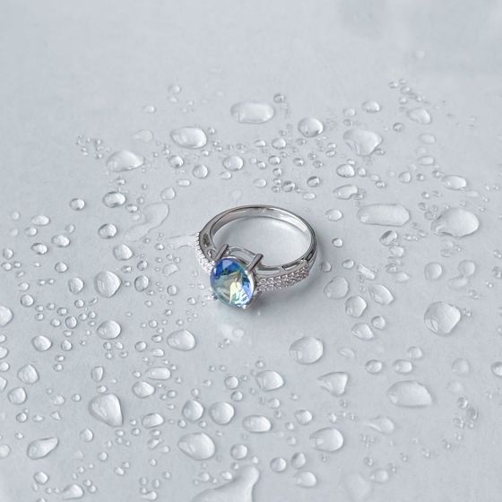 Серебряное кольцо с мистик топазом 2.202ct