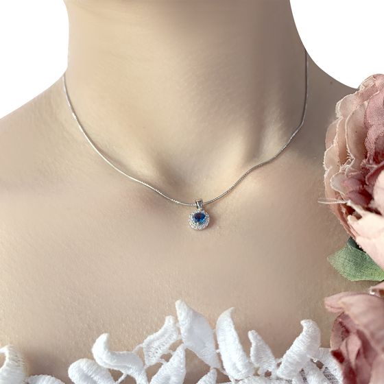 Серебряная подвеска с топазом Лондон Блю 0.595ct