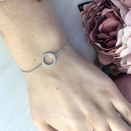 Серебряный браслет с фианитами