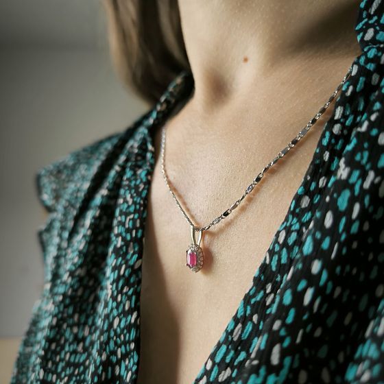 Серебряная подвеска с рубином 1.253ct