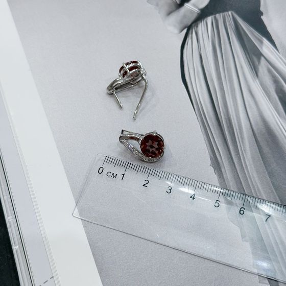 Серебряные серьги с султанитом 7.51ct