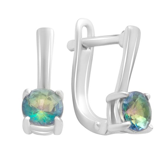 Серебряные серьги с мистик топазом 0.742ct