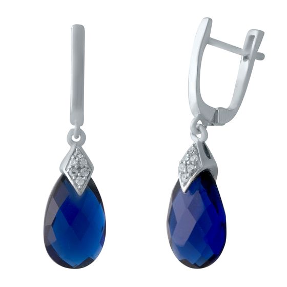 Серебряные серьги с сапфиром nano 8.85ct