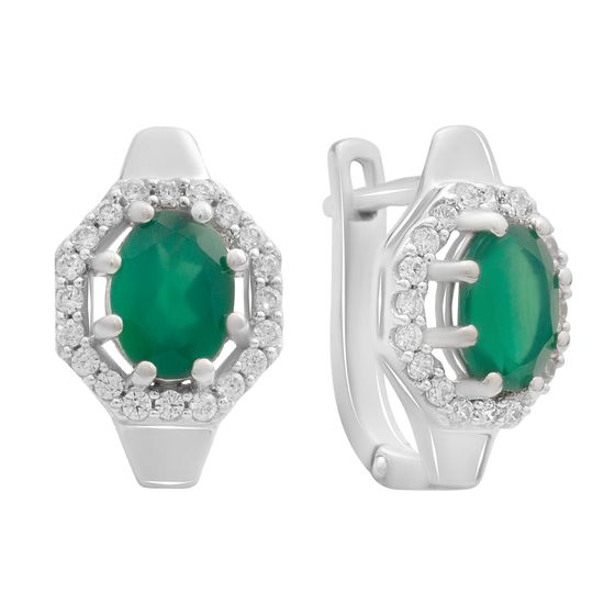 Серебряные серьги с агатом 3.252ct