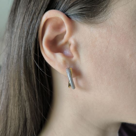 Серебряные серьги с фианитами