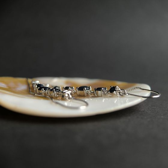 Серебряные серьги с сапфиром 3.285ct